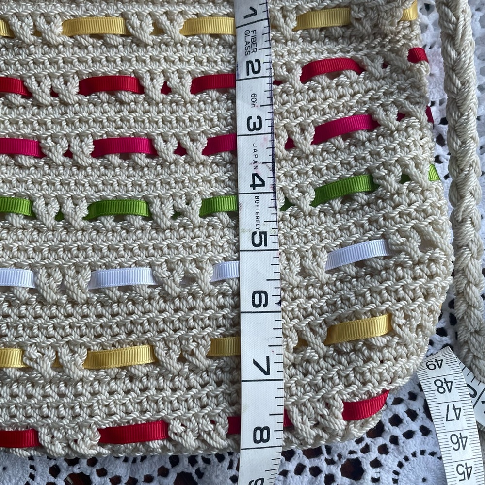 Craft and Barrow macramé crossbody off white with woven colorful summer ribbons - Picture 11 of 11
